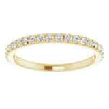 14K Yellow 1/4 CTW Lab-Grown Diamond French-Set Anniversary Band