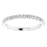 14K White 1/4 CTW Lab-Grown Diamond French-Set Anniversary Band