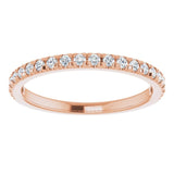 14K Rose 1/4 CTW Lab-Grown Diamond French-Set Anniversary Band