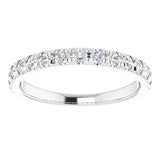 14K White 1/2 CTW Lab-Grown Diamond French-Set Anniversary Band