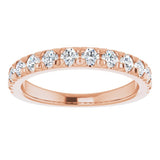 14K Rose 3/4 CTW Lab-Grown Diamond French-Set Anniversary Band