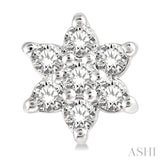 1/6 Ctw Floral Round Cut Diamond Petite Fashion Earring in 10K White Gold