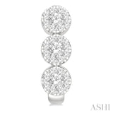 7/8 Ctw Lovebright Round Cut Diamond Half Hoop Earrings in 14K White Gold