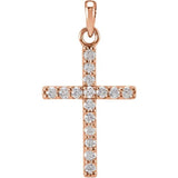 14K Rose 1/5 CTW Lab-Grown Diamond Cross Pendant