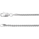 Rhodium-Plated Sterling Silver 1.8 mm Wheat 20