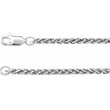 Rhodium-Plated Sterling Silver 2.4 mm Wheat 20