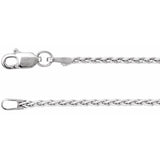 Rhodium-Plated Sterling Silver 1.5 mm Wheat 20" Chain