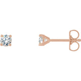14K Rose Gold 1/5 CTW Lab-Grown Diamond 4-Prong Stud Earrings