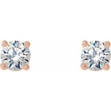14K Rose Gold 1/5 CTW Lab-Grown Diamond 4-Prong Stud Earrings
