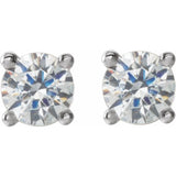 14K White 1/4 CTW Lab-Grown Diamond 4-Prong Stud Earrings