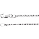 Sterling Silver 1.25 mm Wheat 7" Chain