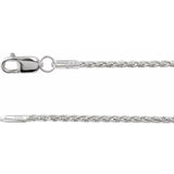 Sterling Silver 1.25 mm Wheat 24" Chain