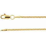 14K Yellow 1.5 mm Wheat 7" Chain