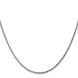 14K White Gold 18 inch 1.75mm Diamond-cut Rope with Lobster Clasp Chain