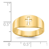 14k Polished Cut-out Cross Ring