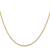 14K 16 inch 1.5mm Diamond-cut Rope with Lobster Clasp Chain