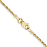 14K 18 inch 1.5mm Diamond-cut Rope with Lobster Clasp Chain