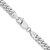 14K White Gold 20 inch 4.3mm Solid Miami Cuban Link with Lobster Clasp Chain