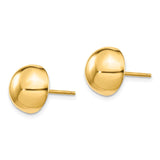 14k Polished 10mm Half Ball Post Earrings