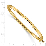 14k 3.6mm Polished Solid Hinged Bangle Bracelet