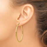 14K Polished 2.5mm Lightweight Tube Hoop Earrings