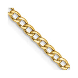 14K 18 inch 2.5mm Semi-Solid Curb with Lobster Clasp Chain