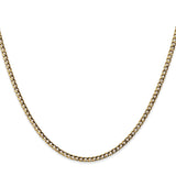 14K 18 inch 2.5mm Semi-Solid Curb with Lobster Clasp Chain