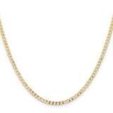 14K 18 inch 2.85mm Semi-Solid Curb with Lobster Clasp Chain