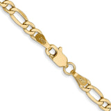 14K 16 inch 3.5mm Semi-Solid Figaro with Lobster Clasp Chain