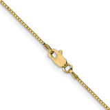 14K 16 inch .9mm Box with Lobster Clasp Chain