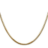 14K 22 inch 2.5mm Box with Lobster Clasp Chain