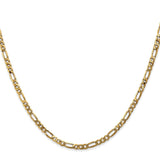 14K 18 inch 3mm Flat Figaro with Lobster Clasp Chain