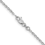 14K White Gold 18 inch 1.65mm Diamond-cut Cable with Lobster Clasp Chain