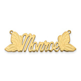 10k Yellow Gold Butterfly Name Plate