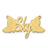 10k Yellow Gold Butterfly Name Plate