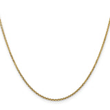 14K 20 inch 1.45mm Solid Diamond-cut Cable with Lobster Clasp Chain