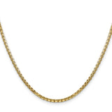 14K 24 inch 2.45mm Semi-Solid Round Box with Lobster Clasp Chain