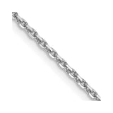 14K White Gold 18 inch 1.4mm Diamond-cut Round Open Link Cable with Lobster Clasp Chain