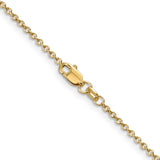 14K 20 inch 1.4mm Round Open Wide Link Cable with Lobster Clasp Chain