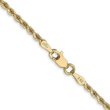 14K 18 inch 2mm Diamond-cut Rope with Lobster Clasp Chain