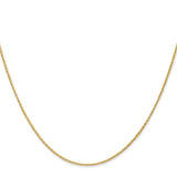 14K 18 inch 1mm Round Parisian Wheat with Lobster Clasp Chain