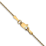 14K 18 inch 1mm Round Parisian Wheat with Lobster Clasp Chain