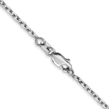 14K White Gold 18 inch 1.8mm Diamond-cut Round Open Link Cable with Lobster Clasp Chain