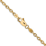 14K 30 inch 3.2mm Round Open Link Cable with Lobster Clasp Chain