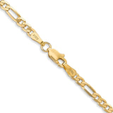 14K 26 inch 3mm Flat Figaro with Lobster Clasp Chain