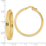 14K Greek Key Hoop Earrings