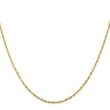 14K 18 inch 1.5mm Ultra Diamond-cut Rope with Lobster Clasp Chain