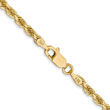 14K 16 inch 3mm Diamond-cut Rope with Lobster Clasp Chain