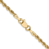 14K 18 inch 2.25mm Diamond-cut Rope with Lobster Clasp Chain