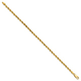 14K 7 inch 3mm Diamond-cut Rope with Lobster Clasp Chain